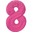 34in GLITZ PINK NUMBER 8 FOIL BALLOON