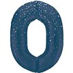 34in GLITZ BLUE NUMBER 0 FOIL BALLOON