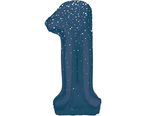 34in GLITZ BLUE NUMBER 1 FOIL BALLOON