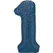 34in GLITZ BLUE NUMBER 1 FOIL BALLOON