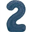 34in GLITZ BLUE NUMBER 2 FOIL BALLOON