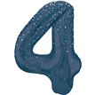 34in GLITZ BLUE NUMBER 4 FOIL BALLOON