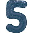 34in GLITZ BLUE NUMBER 5 FOIL BALLOON