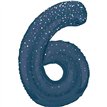 34in GLITZ BLUE NUMBER 6 FOIL BALLOON
