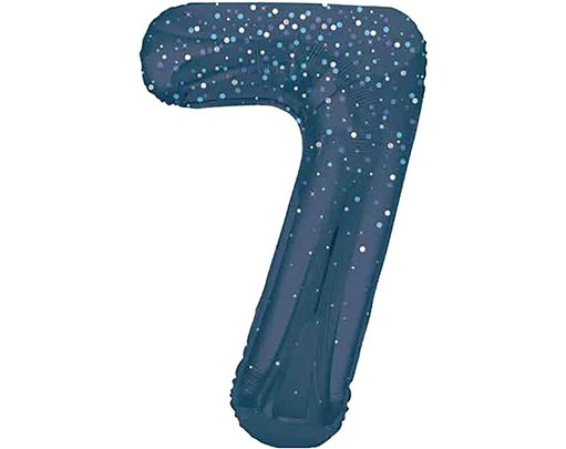 34in GLITZ BLUE NUMBER 7 FOIL BALLOON