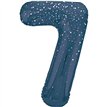 34in GLITZ BLUE NUMBER 7 FOIL BALLOON