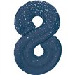 34in GLITZ BLUE NUMBER 8 FOIL BALLOON