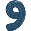 34in GLITZ BLUE NUMBER 9 FOIL BALLOON