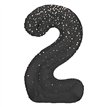 34in GLITZ BLACK NUMBER 2 FOIL BALLOON