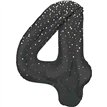 34in GLITZ BLACK NUMBER 4 FOIL BALLOON