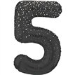 34in GLITZ BLACK NUMBER 5 FOIL BALLOON