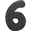 34in GLITZ BLACK NUMBER 6 FOIL BALLOON