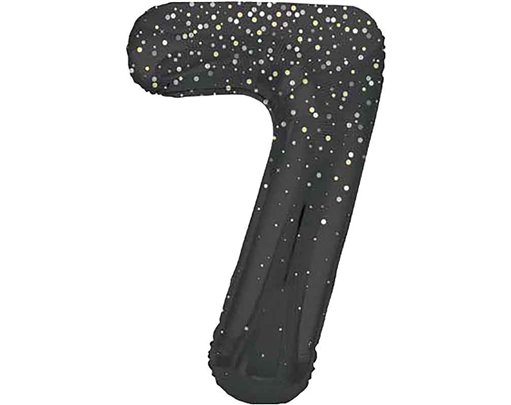 34in GLITZ BLACK NUMBER 7 FOIL BALLOON
