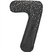 34in GLITZ BLACK NUMBER 7 FOIL BALLOON