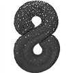 34in GLITZ BLACK NUMBER 8 FOIL BALLOON
