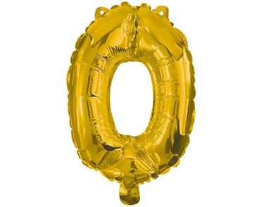 32cm NUMERAL 0 GOLD FOIL BALLOON