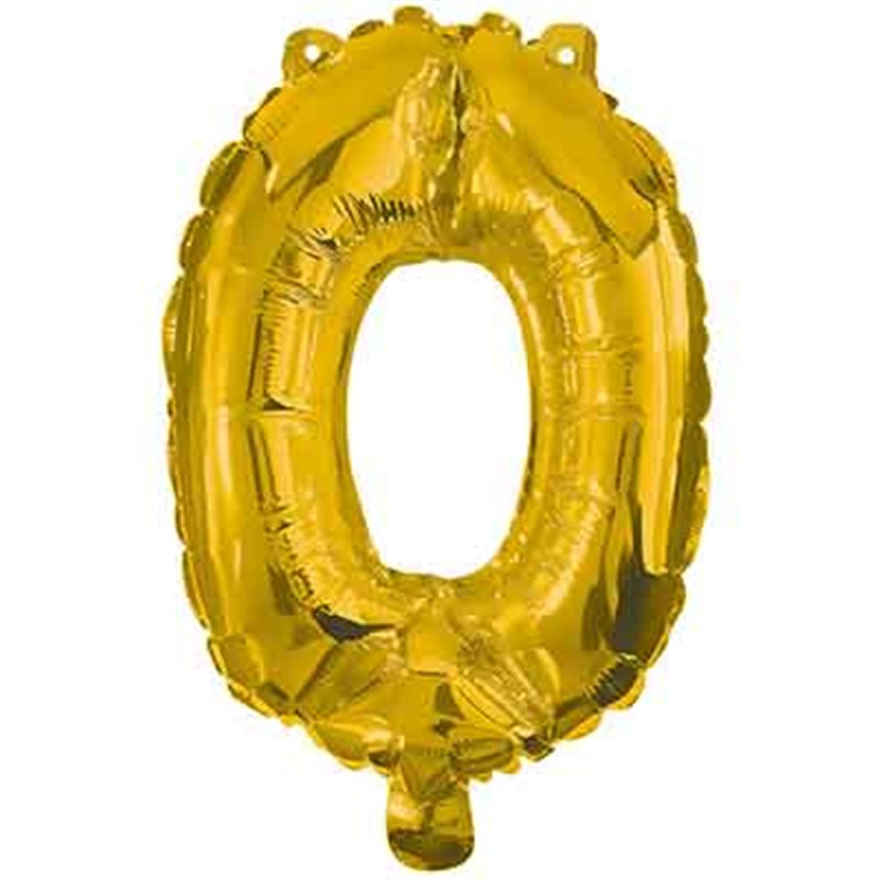 32cm NUMERAL 0 GOLD FOIL BALLOON