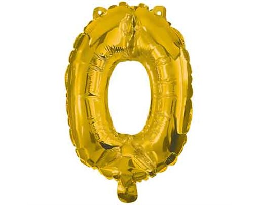 32cm NUMERAL 0 GOLD FOIL BALLOON