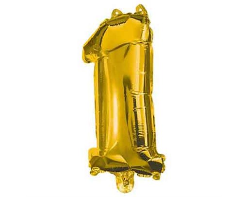 32cm NUMERAL 1 GOLD FOIL BALLOON