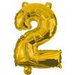 32cm NUMERAL 2 GOLD FOIL BALLOON