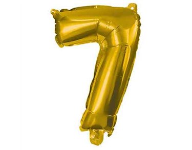 32cm NUMERAL 7 GOLD FOIL BALLOON