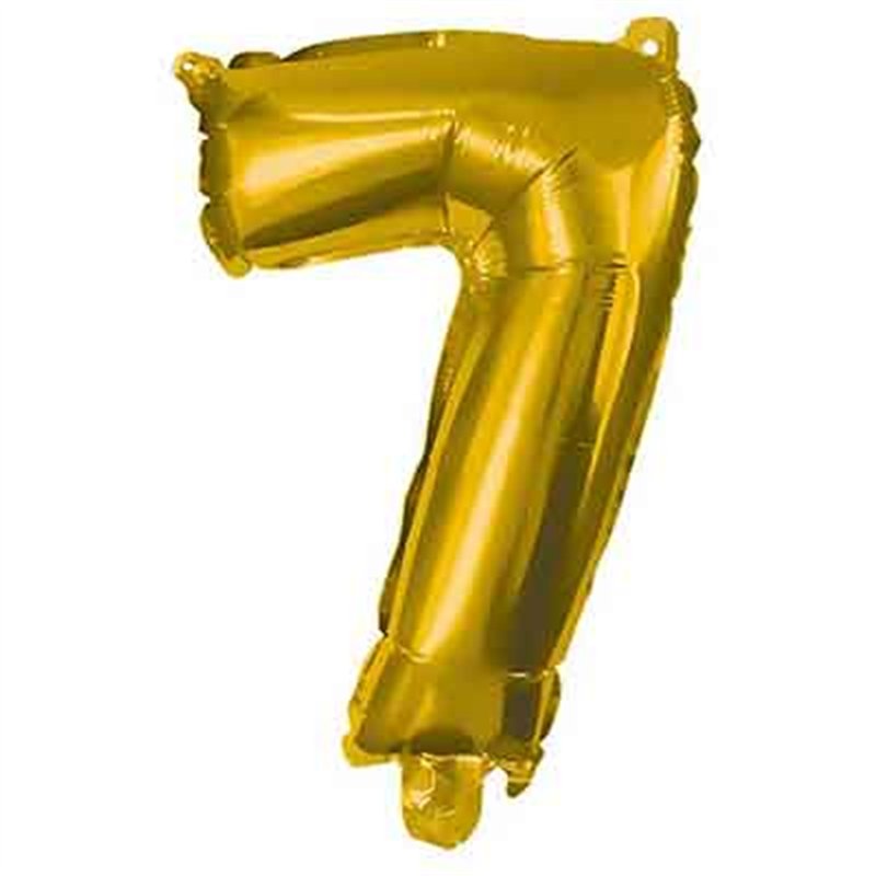 32cm NUMERAL 7 GOLD FOIL BALLOON