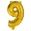 32cm NUMERAL 9 GOLD FOIL BALLOON