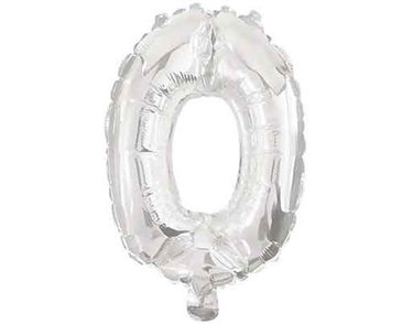 32cm NUMERAL 0 SILVER FOIL BALLOON