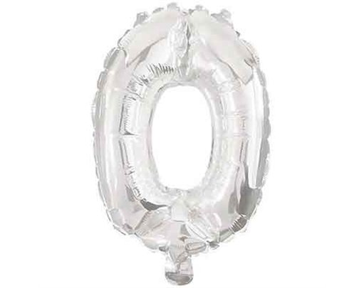32cm NUMERAL 0 SILVER FOIL BALLOON