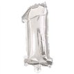 32cm NUMERAL 1 SILVER FOIL BALLOON