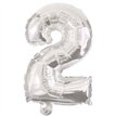 32cm NUMERAL 2 SILVER FOIL BALLOON
