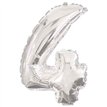 32cm NUMERAL 4 SILVER FOIL BALLOON