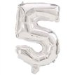 32cm NUMERAL 5 SILVER FOIL BALLOON