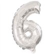 32cm NUMERAL 6 SILVER FOIL BALLOON