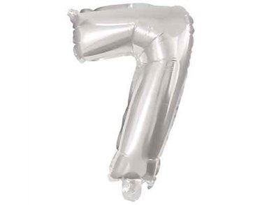 32cm NUMERAL 7 SILVER FOIL BALLOON