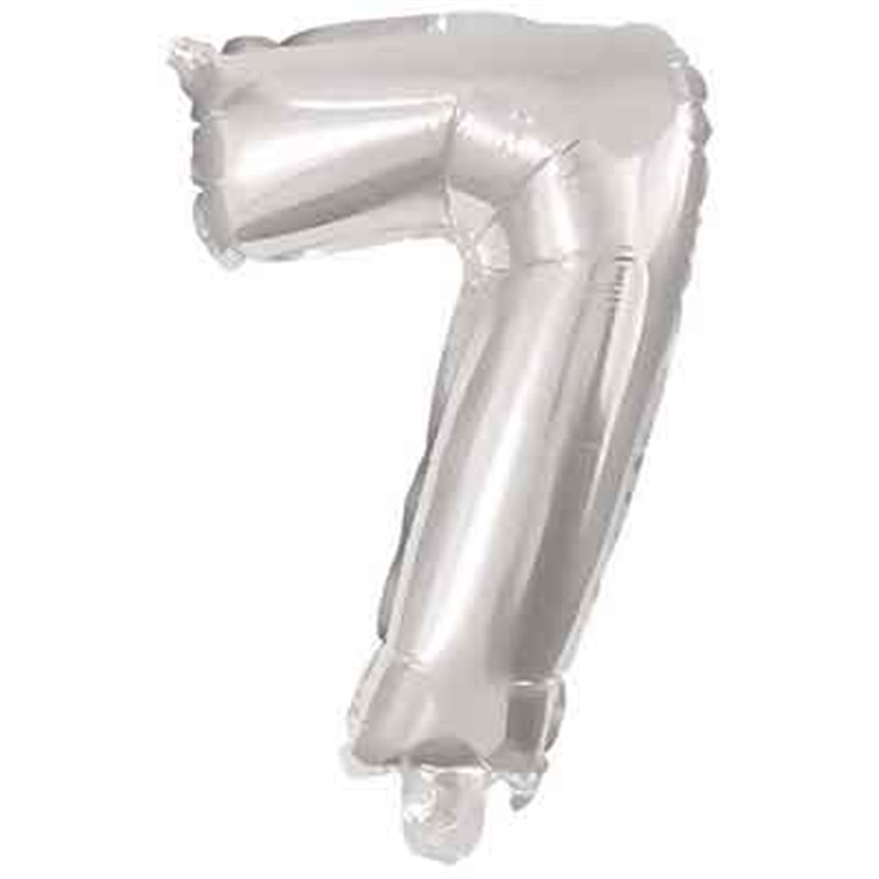 32cm NUMERAL 7 SILVER FOIL BALLOON