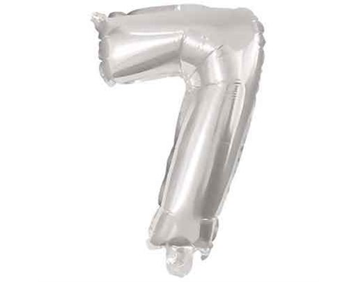 32cm NUMERAL 7 SILVER FOIL BALLOON