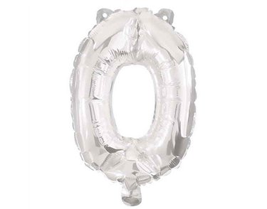 85cm NUMERAL 0 SILVER FOIL BALLOON