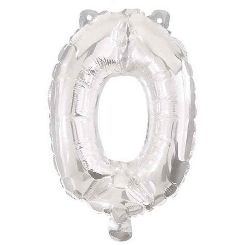 85cm NUMERAL 0 SILVER FOIL BALLOON