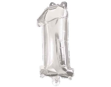 85cm NUMERAL 1 SILVER FOIL BALLOON