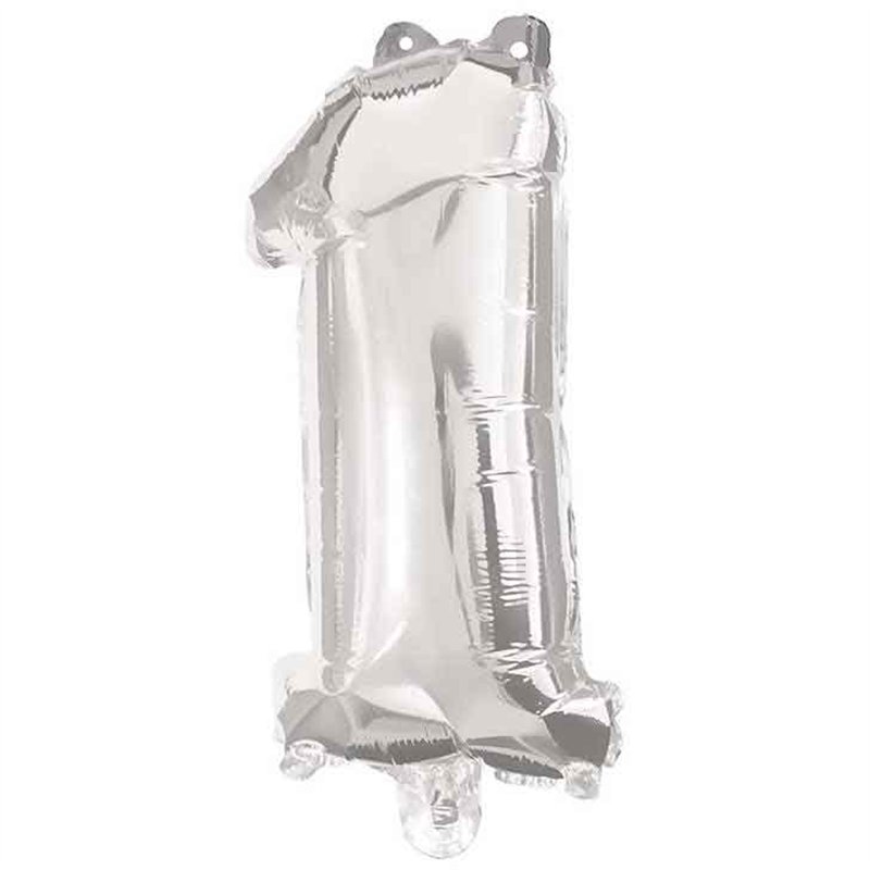 85cm NUMERAL 1 SILVER FOIL BALLOON