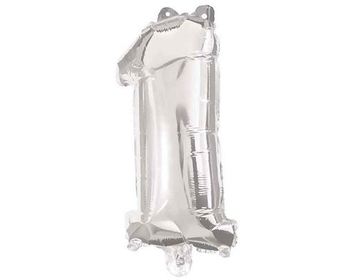 85cm NUMERAL 1 SILVER FOIL BALLOON