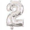 85cm NUMERAL 2 SILVER FOIL BALLOON