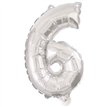85cm NUMERAL 6 SILVER FOIL BALLOON