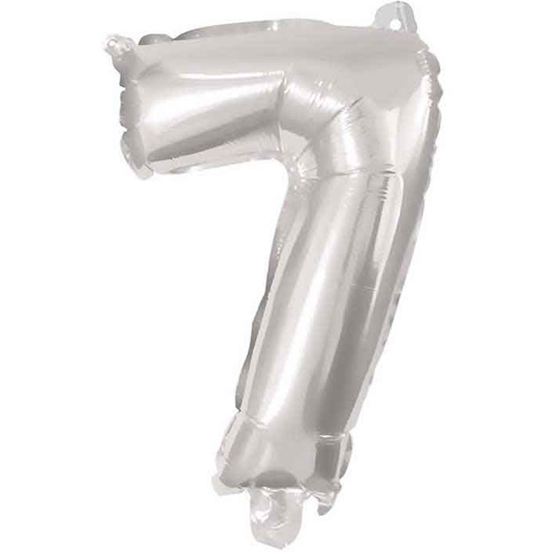 85cm NUMERAL 7 SILVER FOIL BALLOON