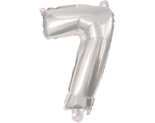 85cm NUMERAL 7 SILVER FOIL BALLOON