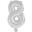 85cm NUMERAL 8 SILVER FOIL BALLOON
