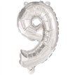 85cm NUMERAL 9 SILVER FOIL BALLOON