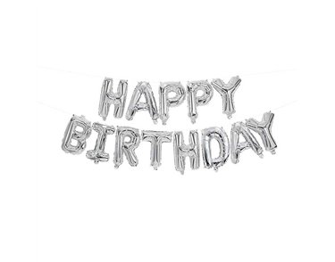HAPPY BIRTHDAY SILVER FOIL BALLOON KIT