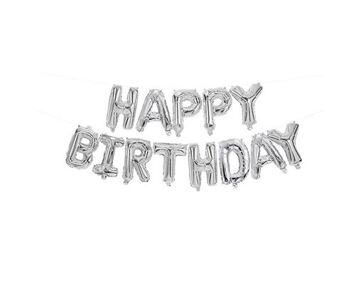 HAPPY BIRTHDAY SILVER FOIL BALLOON KIT